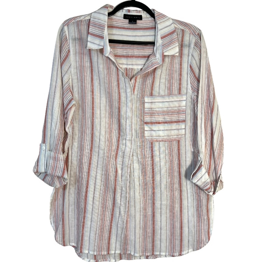 Anthropologie Sanctuary Women’s Striped Blouse Long Sleeve